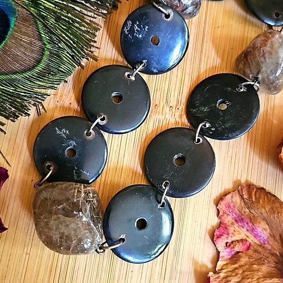 Bohemian tumbled stone fashion necklace - Picture 2 of 11